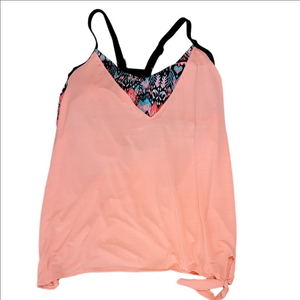 ZeroXposur Coral & Black Jelkyfish Camisole Swim Top Size 3X EUC